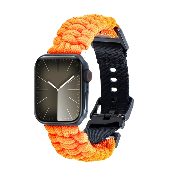 For Apple Watch Series 8 41mm Paracord Plain Braided Webbing Buckle Watch Band(Orange) - free shipping - PMC TechLife - Order now!