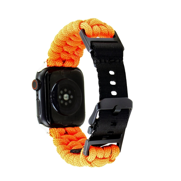 For Apple Watch Series 8 41mm Paracord Plain Braided Webbing Buckle Watch Band(Orange) - free shipping - PMC TechLife - Order now!