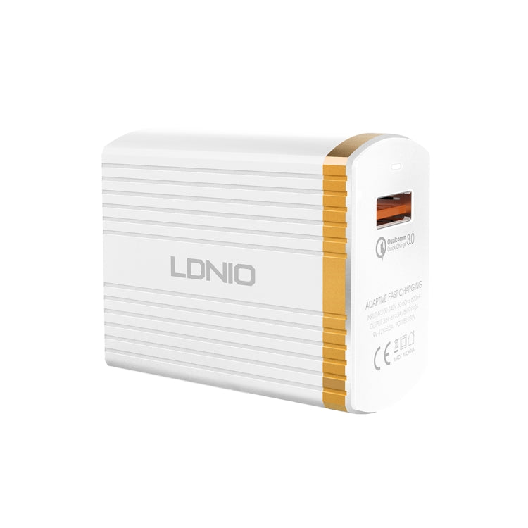 LDNIO A1302Q 2 in 1 18W QC3.0 USB Interface Grid Shape Travel Charger Mobile Phone Charger with Micro USB Data Cable, US Plug - free shipping - PMC TechLife - Order now!