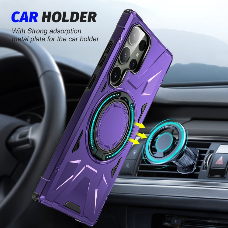 For Samsung Galaxy S23 5G MagSafe Magnetic Shockproof Phone Case with Ring Holder(Purple) - Galaxy S23 5G Cases by PMC TechLife | Online Shopping South Africa | PMC TechLife