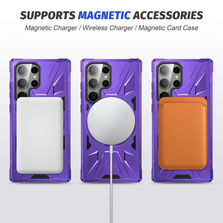 For Samsung Galaxy S23 5G MagSafe Magnetic Shockproof Phone Case with Ring Holder(Purple) - Galaxy S23 5G Cases by PMC TechLife | Online Shopping South Africa | PMC TechLife