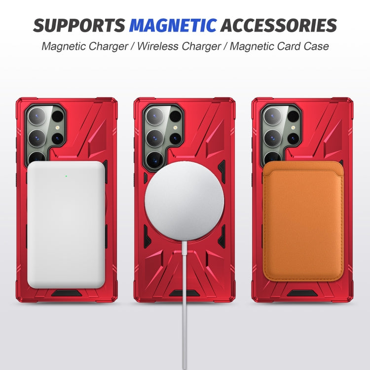 For Samsung Galaxy S23+ 5G MagSafe Magnetic Shockproof Phone Case with Ring Holder(Red) - Galaxy S23+ 5G Cases by PMC Jewellery | Online Shopping South Africa | PMC Jewellery