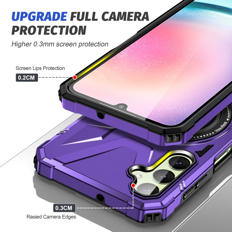 For Samsung Galaxy A14 4G/5G MagSafe Magnetic Shockproof Phone Case with Ring Holder(Purple) - Galaxy Phone Cases by PMC TechLife | Online Shopping South Africa | PMC TechLife