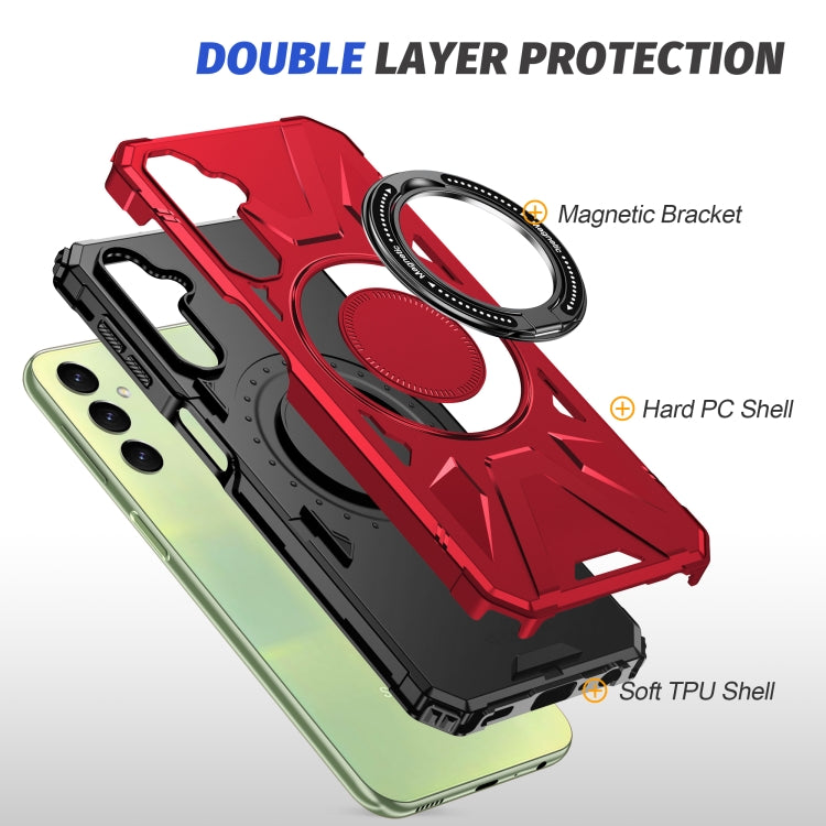 For Samsung Galaxy A24 5G MagSafe Magnetic Shockproof Phone Case with Ring Holder(Red) - Galaxy Phone Cases by PMC TechLife | Online Shopping South Africa | PMC TechLife | Buy Now Pay Later Mobicred
