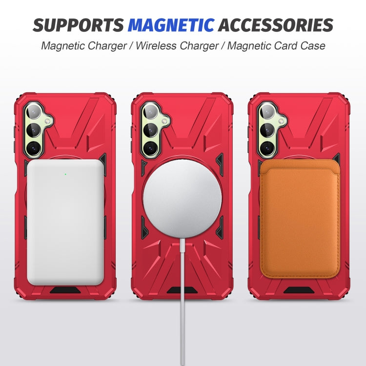 For Samsung Galaxy A24 5G MagSafe Magnetic Shockproof Phone Case with Ring Holder(Red) - Galaxy Phone Cases by PMC TechLife | Online Shopping South Africa | PMC TechLife | Buy Now Pay Later Mobicred