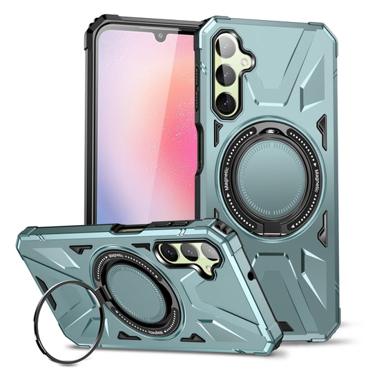 For Samsung Galaxy A54 5G MagSafe Magnetic Shockproof Phone Case with Ring Holder(Green) - Galaxy Phone Cases by PMC Jewellery | Online Shopping South Africa | PMC Jewellery