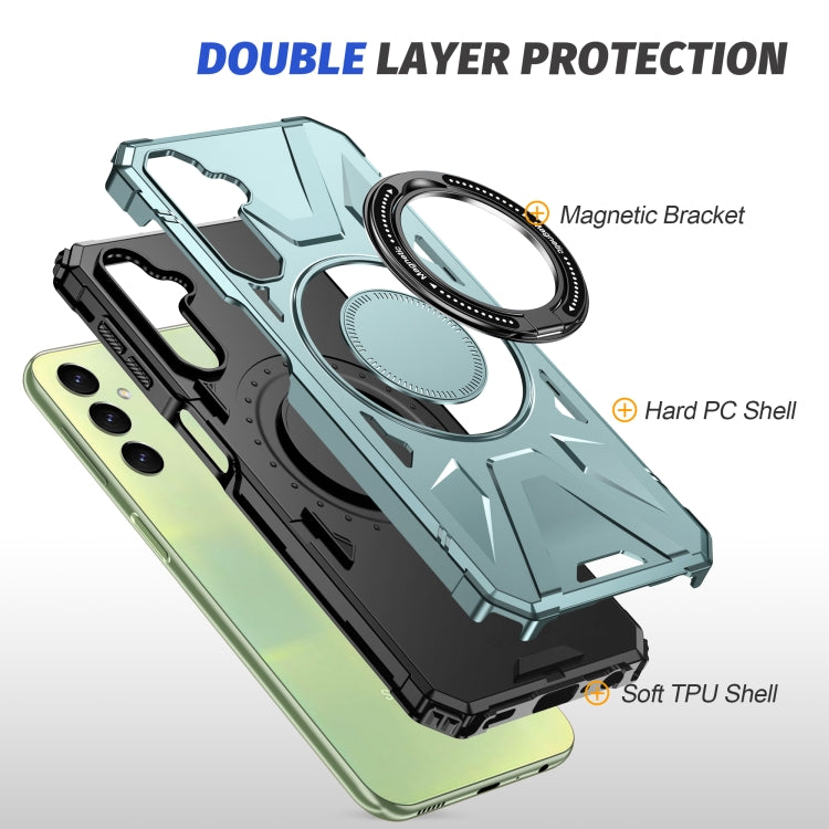 For Samsung Galaxy A54 5G MagSafe Magnetic Shockproof Phone Case with Ring Holder(Green) - Galaxy Phone Cases by PMC TechLife | Online Shopping South Africa | PMC TechLife