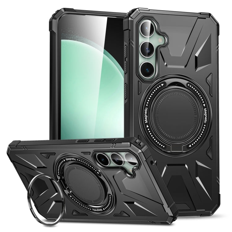 For Samsung Galaxy A15 MagSafe Magnetic Shockproof Phone Case with Ring Holder(Black) - Galaxy Phone Cases by PMC TechLife | Online Shopping South Africa | PMC TechLife