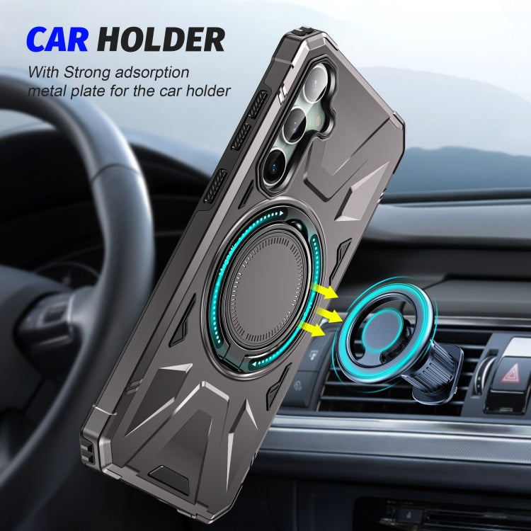 For Samsung Galaxy A15 MagSafe Magnetic Shockproof Phone Case with Ring Holder(Dark Grey) - Galaxy Phone Cases by PMC TechLife | Online Shopping South Africa | PMC TechLife