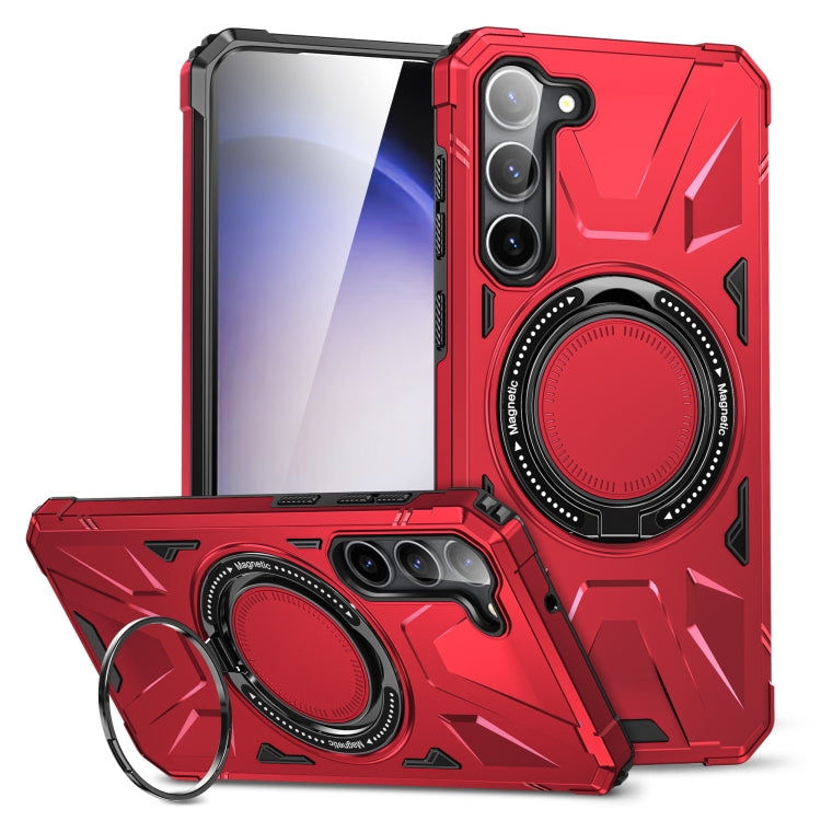 For Samsung Galaxy S24 5G MagSafe Magnetic Shockproof Phone Case with Ring Holder(Red) - Galaxy S24 5G Cases by PMC TechLife | Online Shopping South Africa | PMC TechLife