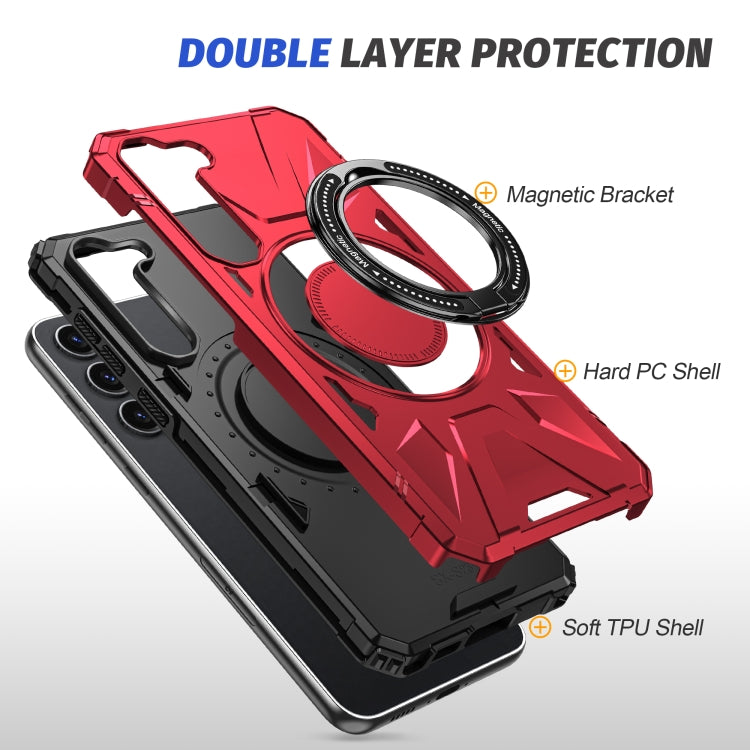 For Samsung Galaxy S24 5G MagSafe Magnetic Shockproof Phone Case with Ring Holder(Red) - Galaxy S24 5G Cases by PMC TechLife | Online Shopping South Africa | PMC TechLife