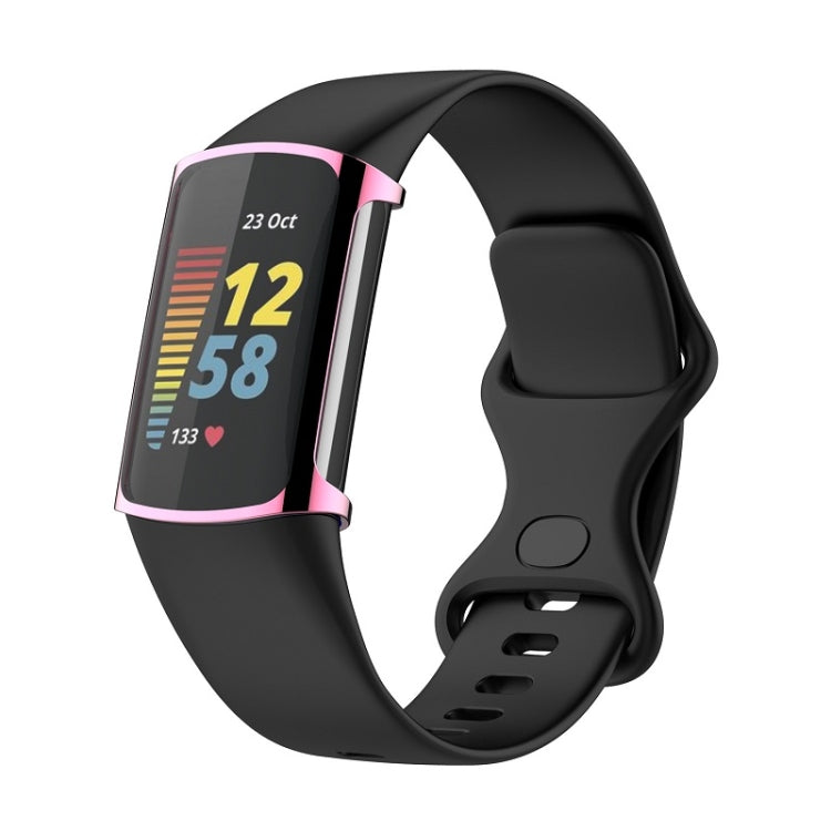 For Fitbit Charge 6 / 5 Full Coverage TPU Electroplated Watch Protective Case(Pink) - Watch Cases by PMC TechLife | Online Shopping South Africa | PMC TechLife