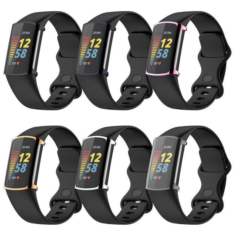 For Fitbit Charge 6 / 5 Full Coverage TPU Electroplated Watch Protective Case(Black) - Watch Cases by PMC Jewellery | Online Shopping South Africa | PMC Jewellery