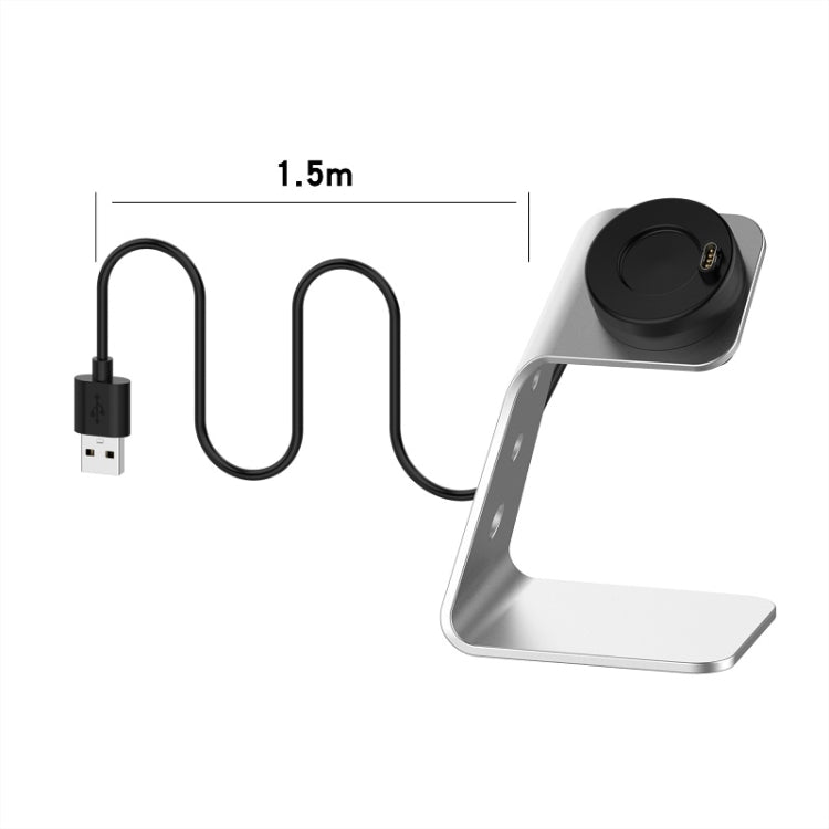 For Venu3 / Venu3S / Vivoactive 5 Portable Metal Charger Holder with Data Function, Right Interface(Silver) - Charger by PMC TechLife | Online Shopping South Africa | PMC TechLife