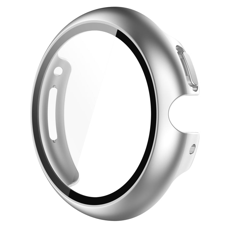 For Google Pixel Watch 2 PC + Tempered Film Integrated Watch Protective Case(Silver) - Watch Cases by PMC TechLife | Online Shopping South Africa | PMC TechLife
