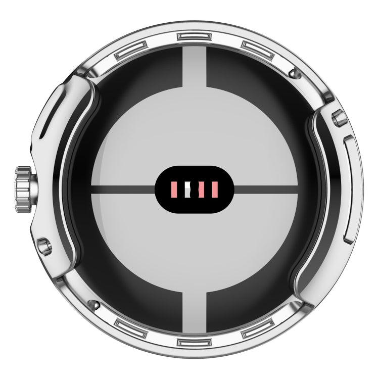 For Google Pixel Watch 2 Full Coverage TPU Electroplated Watch Protective Case(Silver) - Watch Cases by PMC TechLife | Online Shopping South Africa | PMC TechLife