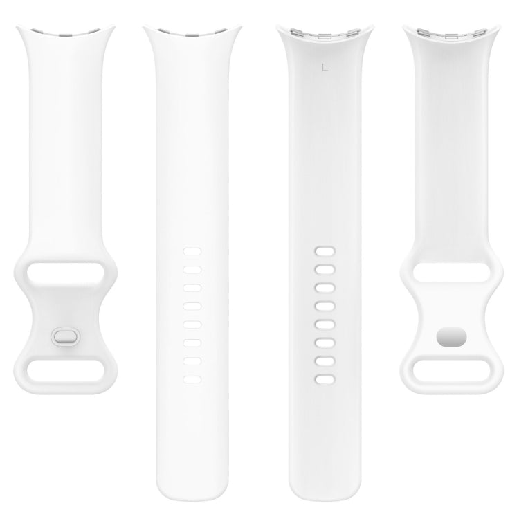 For Google Pixel Watch 2 Solid Color Silicone Watch Band, Size:S Size(White) - Watch Bands by PMC TechLife | Online Shopping South Africa | PMC TechLife