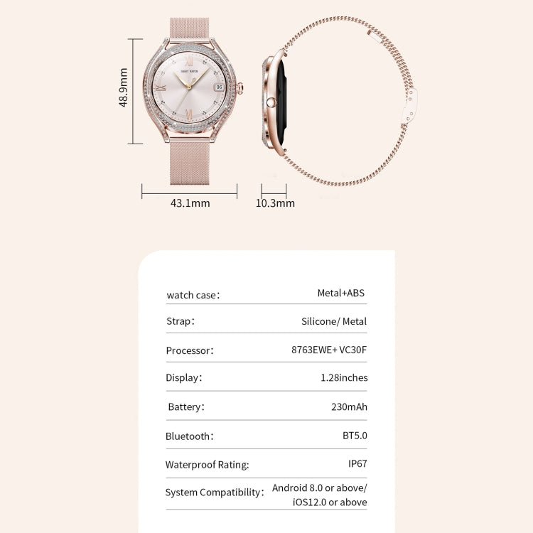 V66 1.28inch BT5.0 Smart Watch Support Heart Rate/ Sleep Detection, Style:Silicone Strap(Silver) - free shipping - PMC TechLife - Order now!