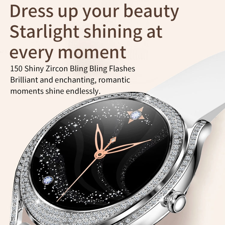 V66 1.28inch BT5.0 Smart Watch Support Heart Rate/ Sleep Detection, Style:Silicone Strap(Silver) - free shipping - PMC TechLife - Order now!