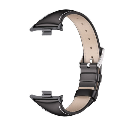 For Xiaomi Mi Band 8 Pro Mijobs Genuine Leather Slim Watch Band(Black) - Watch Bands by MIJOBS | Online Shopping South Africa | PMC Jewellery