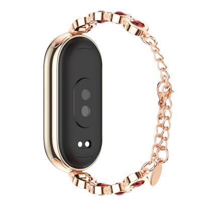 For Xiaomi Mi Band 8 Mijobs Mermaid Beauty Bracelet Watch Band(Rose Gold Red) - Watch Bands by MIJOBS | Online Shopping South Africa | PMC Jewellery