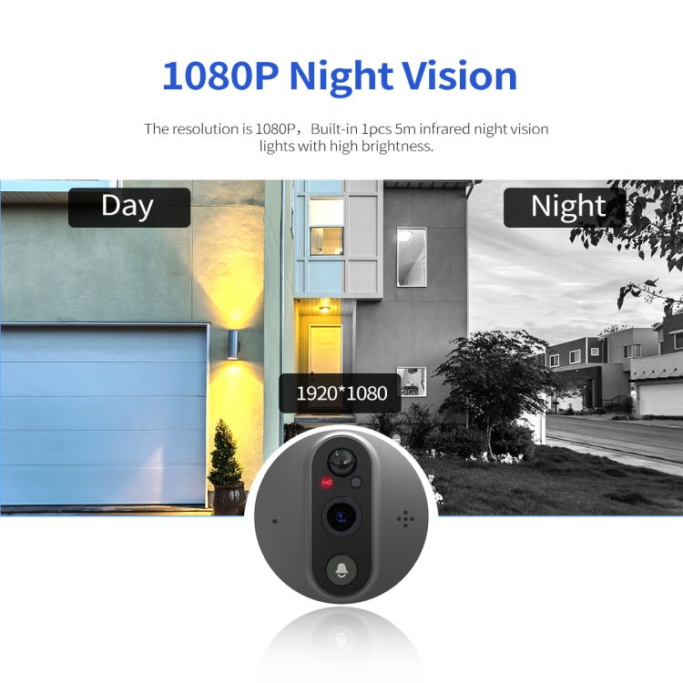 ESCAM C86 1080P 4.3 inch Smart WiFi Digital Door Viewer Supports Wide-Angle PIR & Night Vision & Dingdong Photo(White) - Video DoorBell by ESCAM | Online Shopping South Africa | PMC Jewellery | Buy Now Pay Later Mobicred