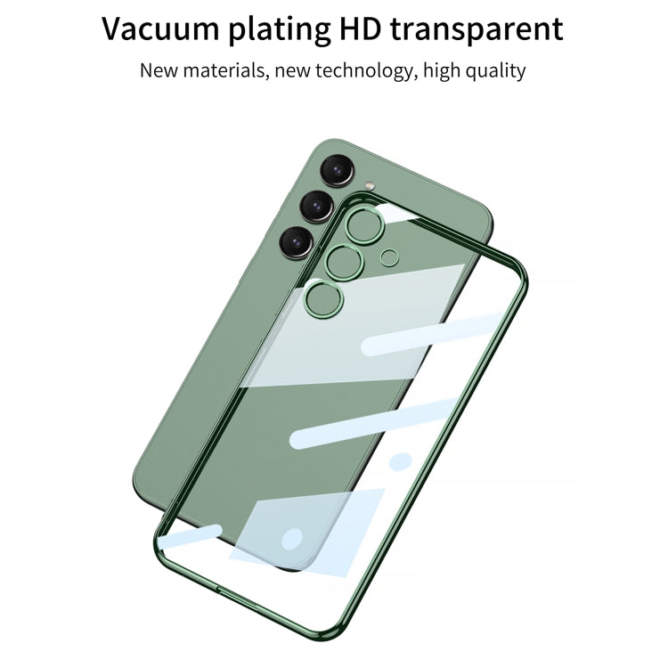 For Samsung Galaxy S24 GKK Plating Transparent TPU Phone Case, Without pen(Green) - Galaxy S24 5G Cases by GKK | Online Shopping South Africa | PMC TechLife | Buy Now Pay Later Mobicred