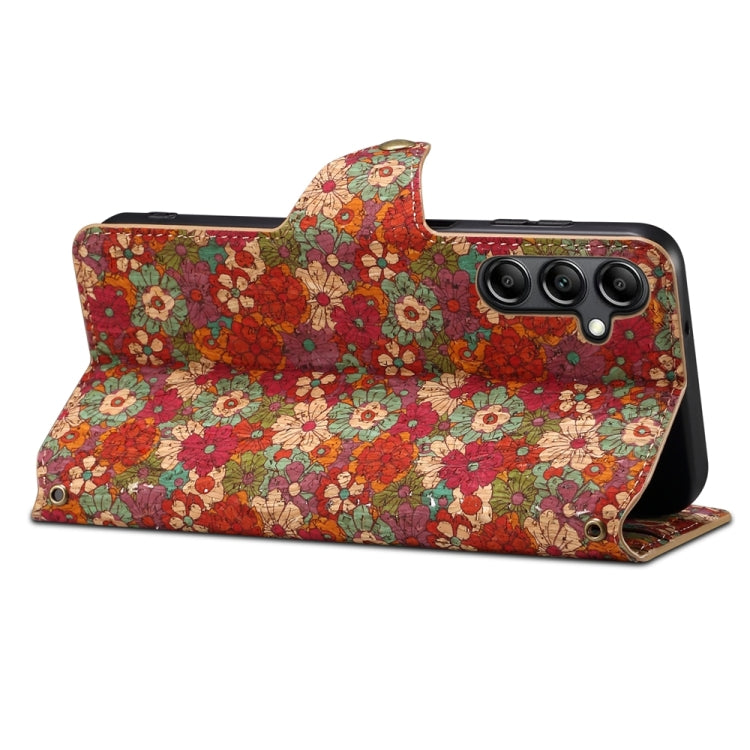 For Samsung Galaxy S23 FE Denior Flower Language Series Cork Fabric Oil Edge Leather Phone Case(Summer) - free shipping - PMC TechLife - Order now!