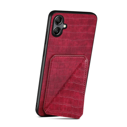 For Samsung Galaxy S23 FE 5G Denior Imitation Crocodile Leather Back Phone Case with Holder(Rose Red) - Galaxy S23 FE 5G Cases by Denior | Online Shopping South Africa | PMC Jewellery