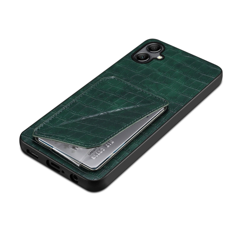 For Samsung Galaxy S24+ 5G Denior Imitation Crocodile Leather Back Phone Case with Holder(Green) - Galaxy S24+ 5G Cases by Denior | Online Shopping South Africa | PMC TechLife