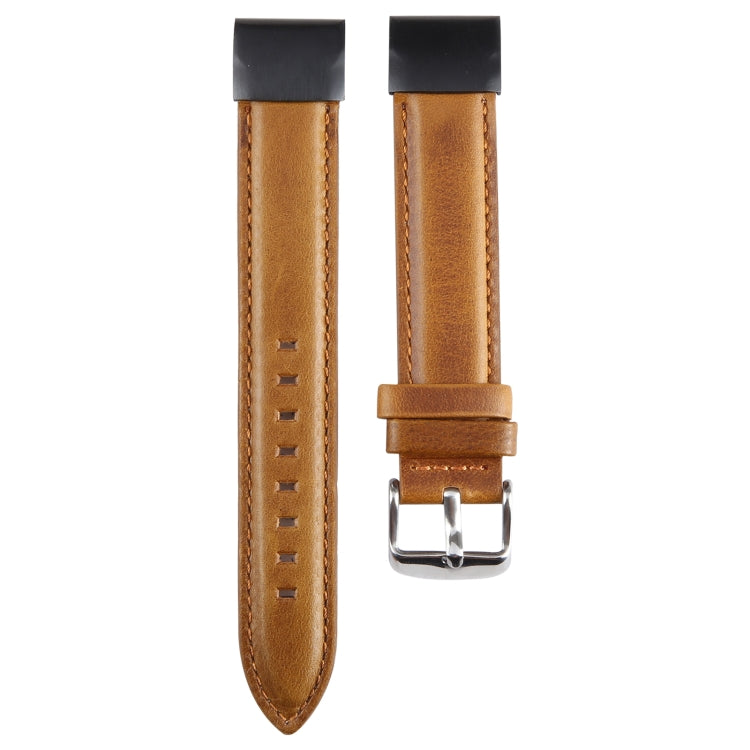 Compatible with Garmin Fenix 7 22mm Plain Weave Genuine Leather Watch Band(Brown) - free shipping - PMC TechLife - Order now!