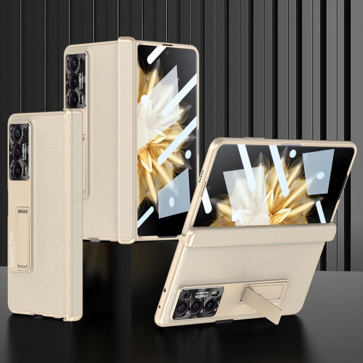 For Honor Magic V2 GKK Integrated Magnetic Hinge Flip Leather Phone Case with Holder(Gold) - free shipping - PMC TechLife - Order now!