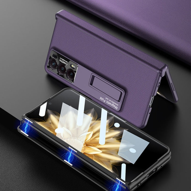 For Honor Magic V2 GKK Integrated Magnetic Hinge Flip Leather Phone Case with Holder(Gold) - free shipping - PMC TechLife - Order now!