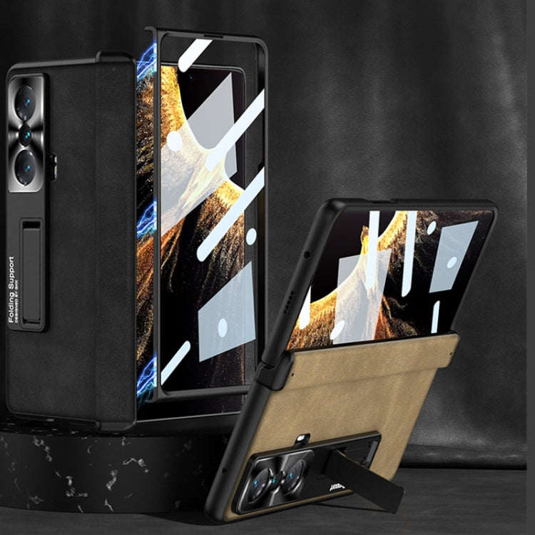 For Honor Magic VS GKK Integrated Frosted Fold Hinge Leather Phone Case with Holder(Grey) - free shipping - PMC TechLife - Order now!