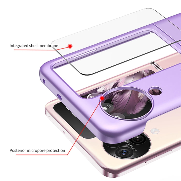 For OPPO Find N3 Flip GKK Integrated Ultra-thin Full Coverage Phone Case with Ring Holder(Pink) - OPPO Cases by GKK | Online Shopping South Africa | PMC TechLife | Buy Now Pay Later Mobicred