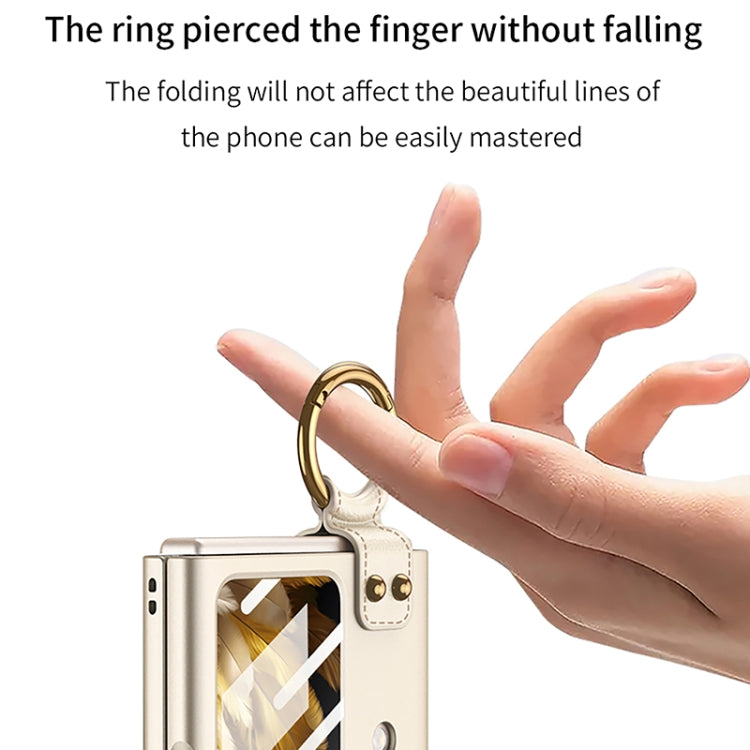 For OPPO Find N3 Flip GKK Integrated Ultra-thin Full Coverage Phone Case with Ring Holder(Pink) - OPPO Cases by GKK | Online Shopping South Africa | PMC TechLife | Buy Now Pay Later Mobicred