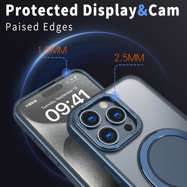 For iPhone 14 Pro 360-degree Rotating MagSafe Magnetic Holder Phone Case(Navy Blue) - free shipping - PMC TechLife - Order now!
