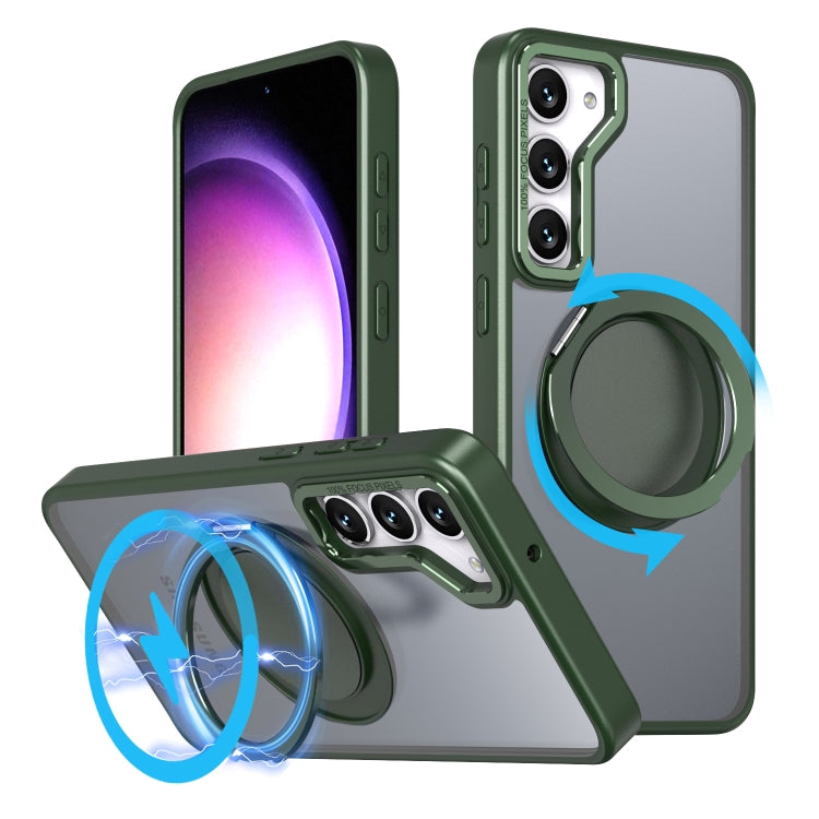 For Samsung Galaxy S23 FE 5G 360-degree Rotating MagSafe Magnetic Holder Phone Case(Green) - Galaxy S23 FE 5G Cases by PMC Jewellery | Online Shopping South Africa | PMC Jewellery