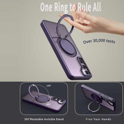 For Samsung Galaxy S24 5G 360-degree Rotating MagSafe Magnetic Holder Phone Case(Purple) - Galaxy S24 5G Cases by PMC Jewellery | Online Shopping South Africa | PMC Jewellery