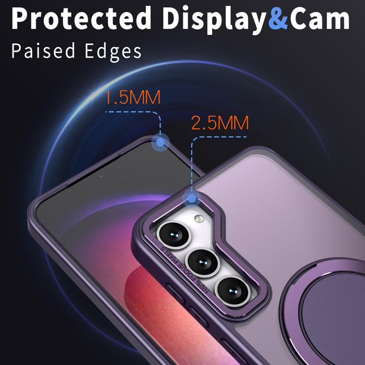 For Samsung Galaxy S24 5G 360-degree Rotating MagSafe Magnetic Holder Phone Case(Purple) - Galaxy S24 5G Cases by PMC Jewellery | Online Shopping South Africa | PMC Jewellery