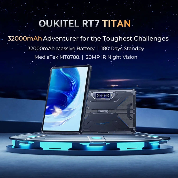 OUKITEL RT7 TITAN 4G Network IP68/IP69K Rugged Tablet, 8GB+256GB, 10.1 inch Android 13 MediaTek MT8788 Octa Core Support Dual SIM, EU Plug(Black) - Other by OUKITEL | Online Shopping South Africa | PMC Jewellery | Buy Now Pay Later Mobicred