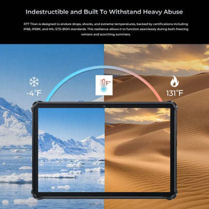 OUKITEL RT7 TITAN 4G Network IP68/IP69K Rugged Tablet, 8GB+256GB, 10.1 inch Android 13 MediaTek MT8788 Octa Core Support Dual SIM, EU Plug(Black) - Other by OUKITEL | Online Shopping South Africa | PMC Jewellery | Buy Now Pay Later Mobicred