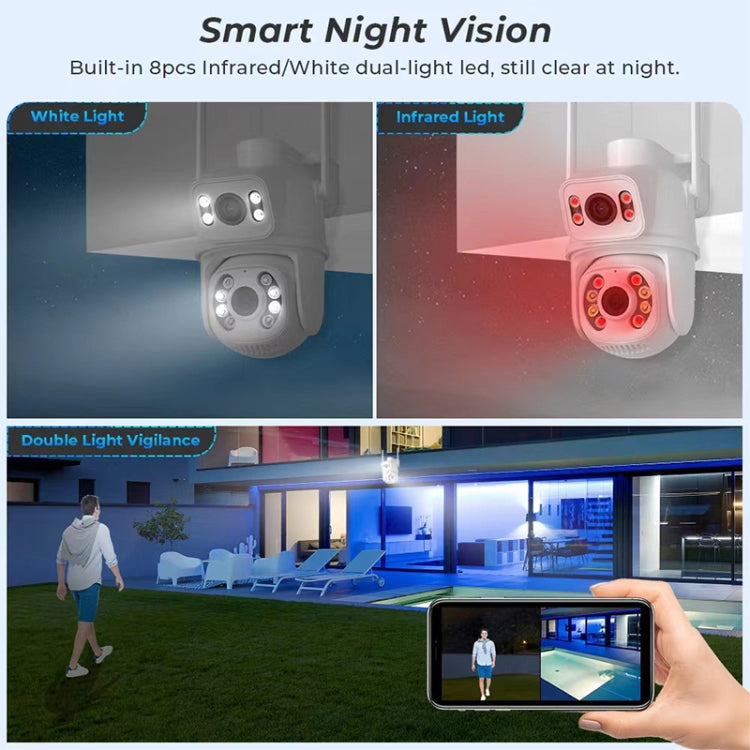 QX95 6MP WiFi Dual Camera Supports Two-way Voice Intercom & AI Recognition(UK Plug) - free shipping - PMC TechLife - Order now!