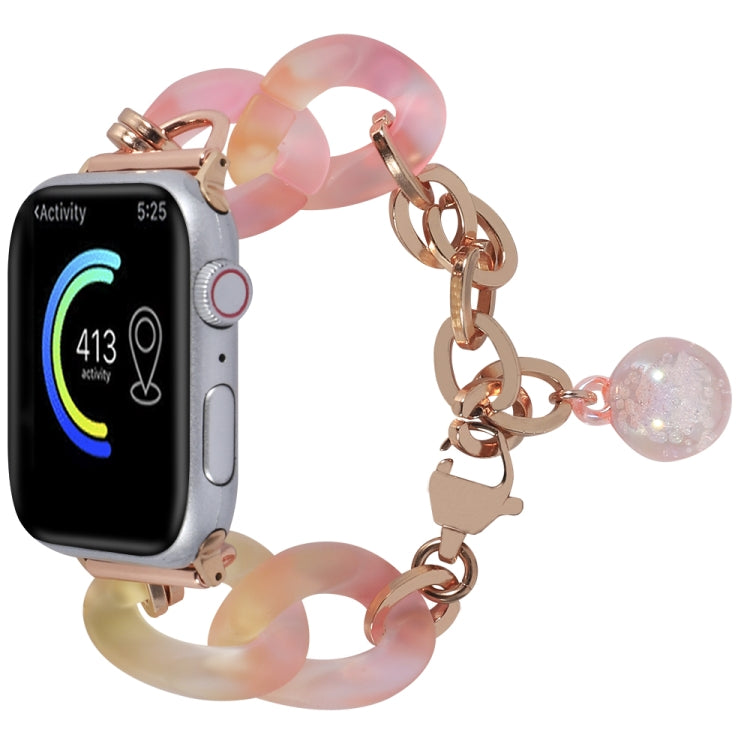 For Apple Watch SE 2023 40mm Gradient Resin Chain Watch Band(Pink) - Watch Bands by PMC TechLife | Online Shopping South Africa | PMC TechLife | Buy Now Pay Later Mobicred