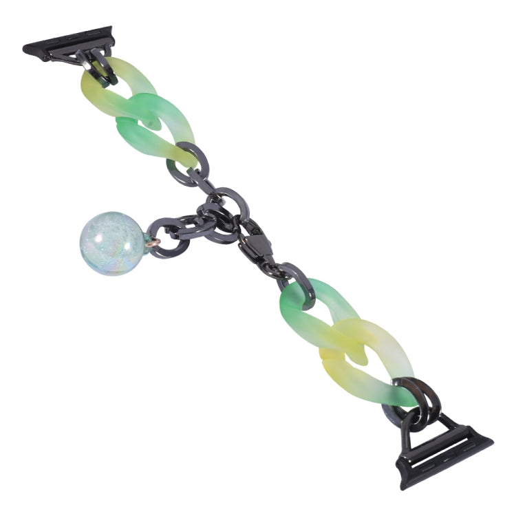 For Apple Watch Series 8 41mm Gradient Resin Chain Watch Band(Green) - Watch Bands by PMC TechLife | Online Shopping South Africa | PMC TechLife | Buy Now Pay Later Mobicred