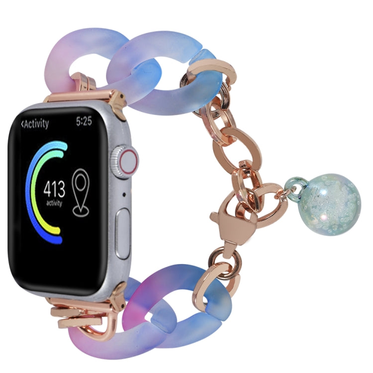 For Apple Watch Series 3 38mm Gradient Resin Chain Watch Band(Blue) - Watch Bands by PMC TechLife | Online Shopping South Africa | PMC TechLife | Buy Now Pay Later Mobicred