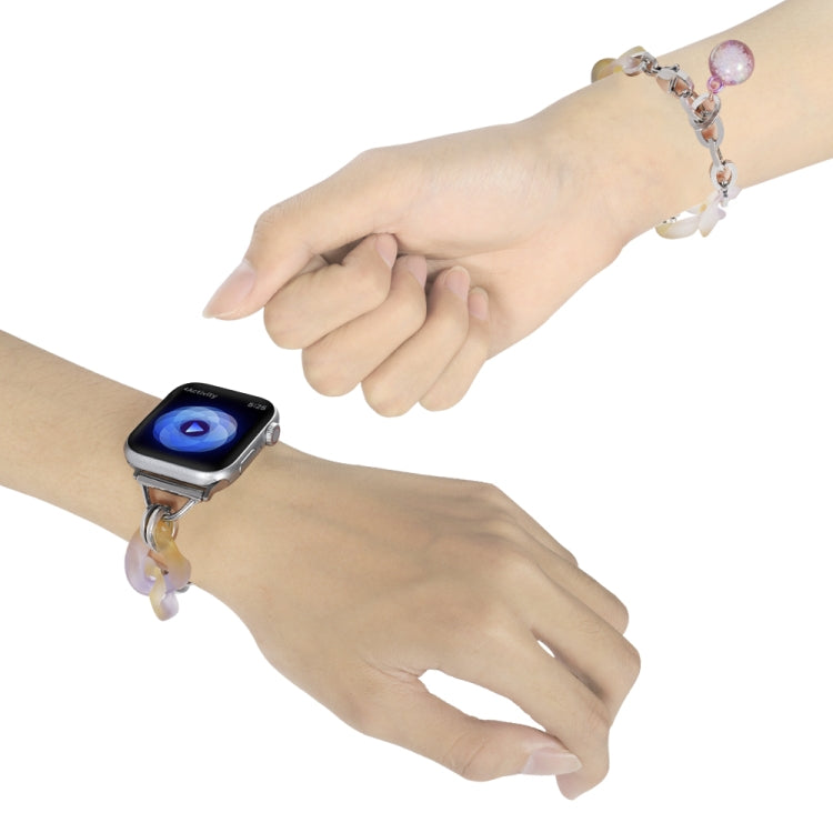 For Apple Watch 42mm Gradient Resin Chain Watch Band(Purple) - free shipping - PMC TechLife - Order now!