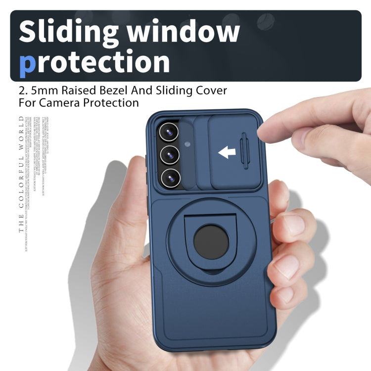 For Samsung Galaxy S22+ 5G Camshield MagSafe Ring Holder Armor Phone Case(Blue) - Galaxy S22+ 5G Cases by PMC TechLife | Online Shopping South Africa | PMC TechLife | Buy Now Pay Later Mobicred