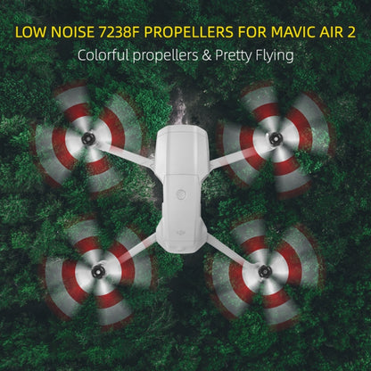 2 Pairs Sunnylife 7238F-3C For DJI Mavic Air 2 Double-sided Three-color Low Noise Quick-release Propellers(Red Blue White) - DIY Propeller by Sunnylife | Online Shopping South Africa | PMC Jewellery | Buy Now Pay Later Mobicred