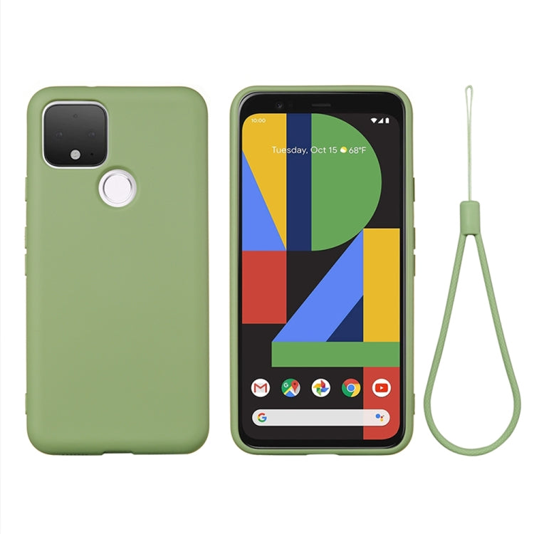 For Google Pixel 4a 5G Pure Color Liquid Silicone Shockproof Full Coverage Case(Green) - Google Cases by PMC Jewellery | Online Shopping South Africa | PMC Jewellery